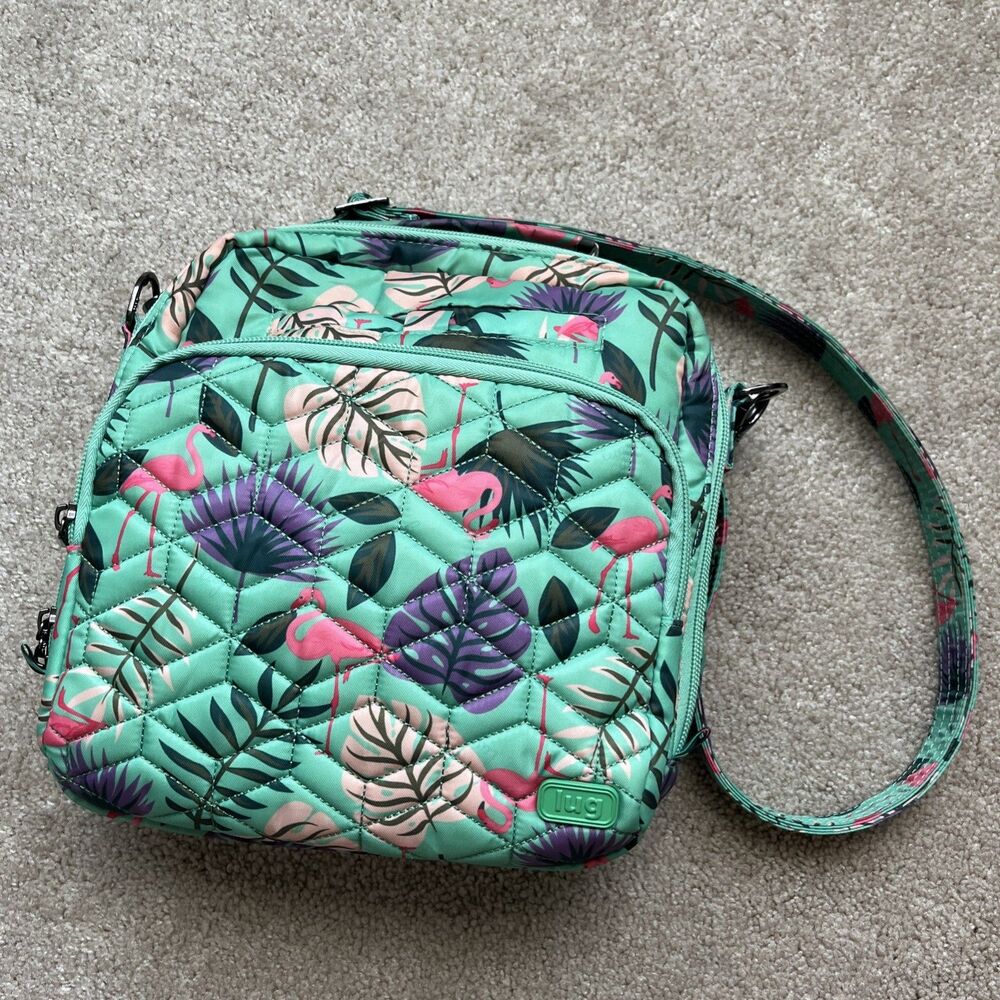 Lug Bag Ranger 2 Crossbody Flamingo Mint Retired Pattern Travel Pockets